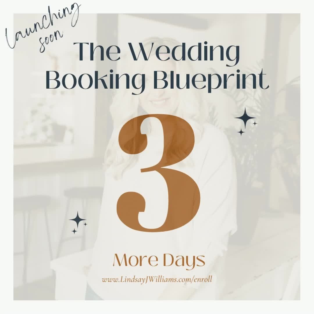 3 DAYS! 🥳 The Wedding Booking Blueprint launches on January 18th at 8am EST! ⠀⠀⠀⠀⠀⠀⠀⠀⠀
⠀⠀⠀⠀⠀⠀⠀⠀⠀
You can join us for a special live training to kick off Launch Day titled, “How I 10xed my Wedding Stationery Business.” That’s happening at 1pm EST on Tuesday and you can sign up at the link in our bio! ⠀⠀⠀⠀⠀⠀⠀⠀⠀
⠀⠀⠀⠀⠀⠀⠀⠀⠀
✨ P.S. Want to WIN a one-on-one coaching strategy call with me?! Sign up for the class and tag me! 💕