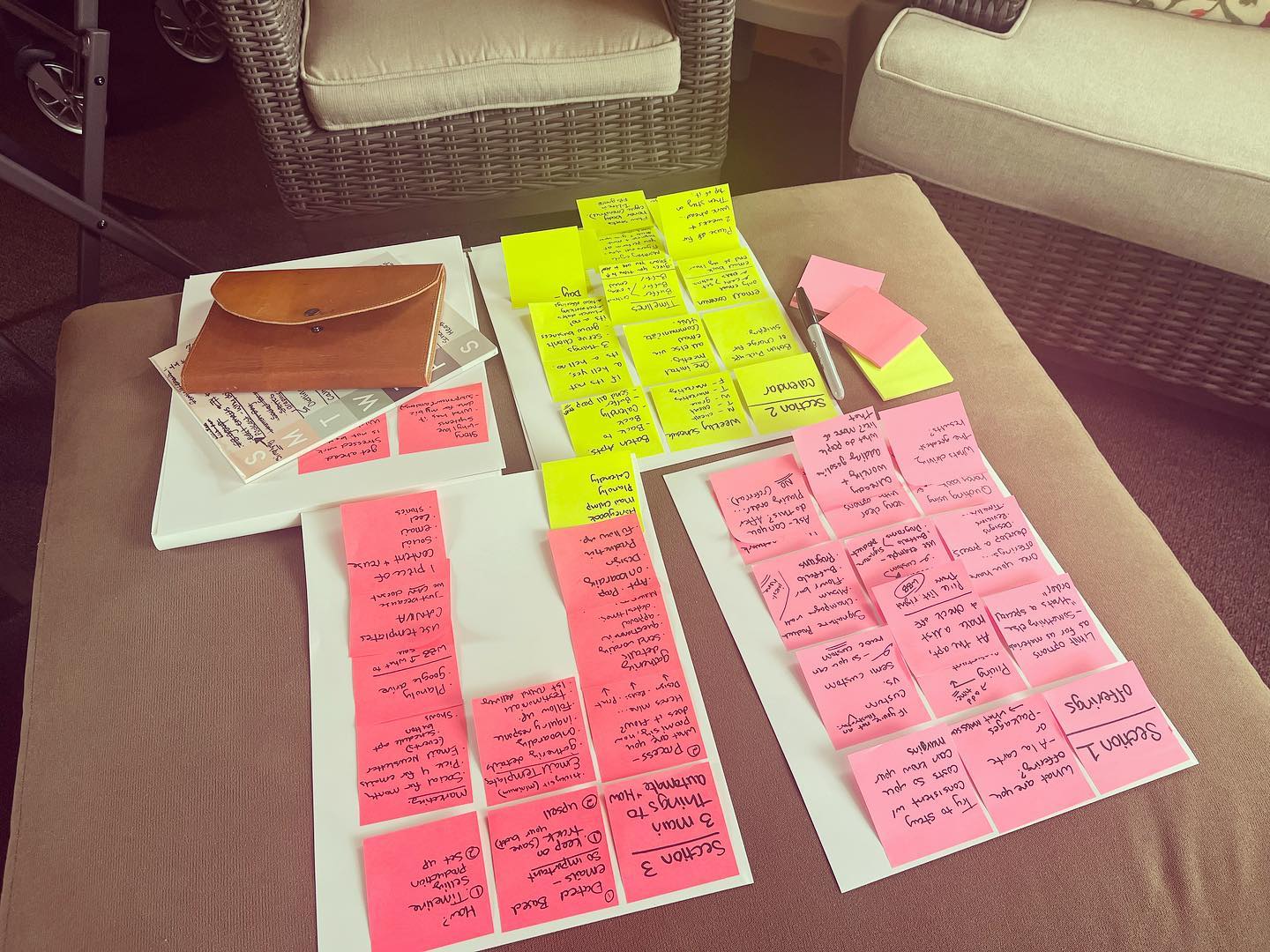 My process for every training I do! From workshops, to courses, to masterclasses - I brainstorm with post-it notes and narrow down the most important/relevant tips. It’s a fun break from the computer 🤓

I’m finalizing the content for Monday’s workshop now and I’d love to hear from you - what do you want to learn about streamlining, simplifying, and automating your business? 

Tell me below and I’ll make a post-it for it! 👇🏻

PS: You can learn more about the workshop and register at the link in our bio!